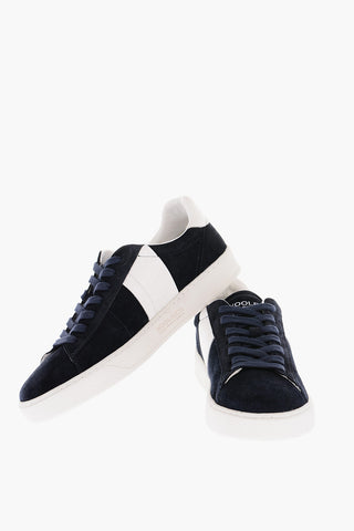 Sneakers in Camoscio con Dettagli a Contrasto
