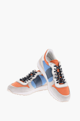 Suede JOGGER Low-Top Sneakers with Two-Tone Laces