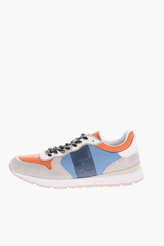 Suede JOGGER Low-Top Sneakers with Two-Tone Laces