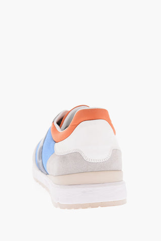 Suede JOGGER Low-Top Sneakers with Two-Tone Laces