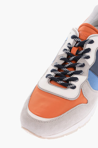 Suede JOGGER Low-Top Sneakers with Two-Tone Laces