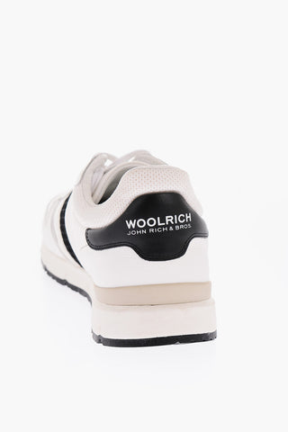 Perforated Details Leather and Fabric Sneakers