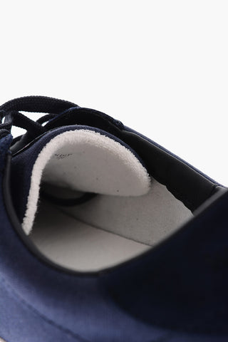 Sneakers Basse a Tinta Unita in Canvas e Suede con Suola a Contrasto