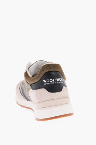 Logo Printed Leather and Fabric Sneakers