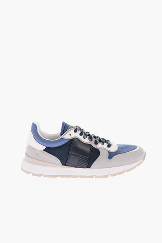 Leather and Fabric Sneakers