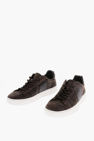 Suede Low-Top Sneakers with Contrasting Sole