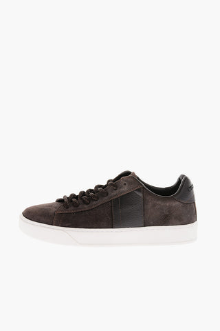 Suede Low-Top Sneakers with Contrasting Sole