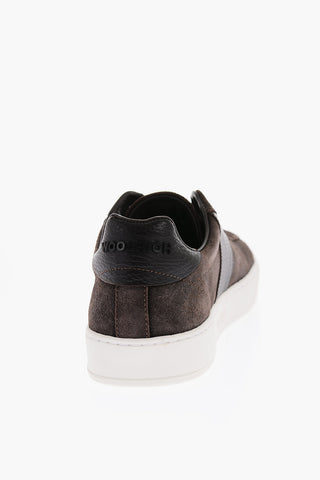 Suede Low-Top Sneakers with Contrasting Sole