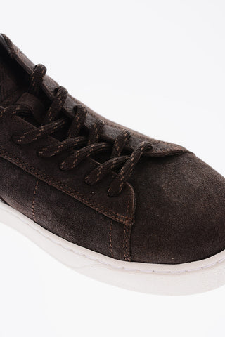 Suede Low-Top Sneakers with Contrasting Sole
