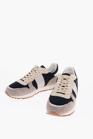 Sneakers Basse JOGGER Traforate con Dettagli in Suede e Lacci a Contrasto