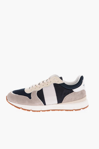 Sneakers Basse JOGGER Traforate con Dettagli in Suede e Lacci a Contrasto