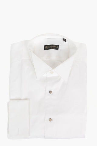 Jacquard Cotton Tuxedo Shirt with Wing-tip Collar