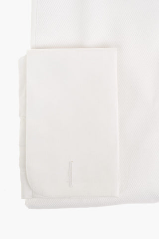 Jacquard Cotton Tuxedo Shirt with Wing-tip Collar