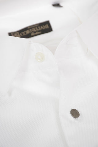 Jacquard Cotton Tuxedo Shirt with Wing-tip Collar