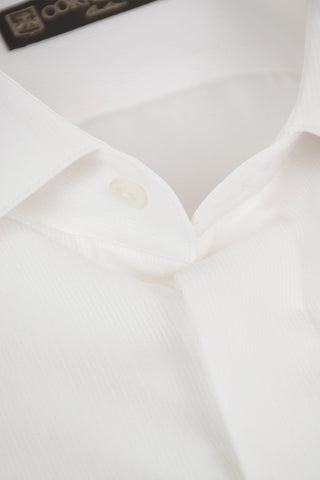 Poplin Cotton Classic Collar Shirt with Double French Cuffs