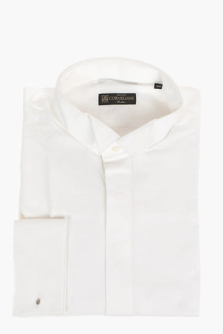 Twill Cotton CEREMONY Shirt with Wing-tip Collar