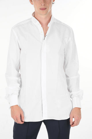 Twill Cotton CEREMONY Shirt with Wing-tip Collar