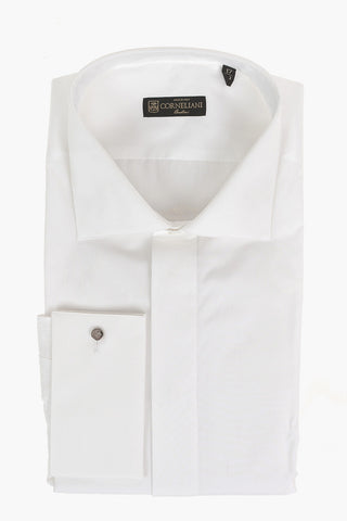 Poplin Cotton Shirt with Double French Cuffs and Cufflinks