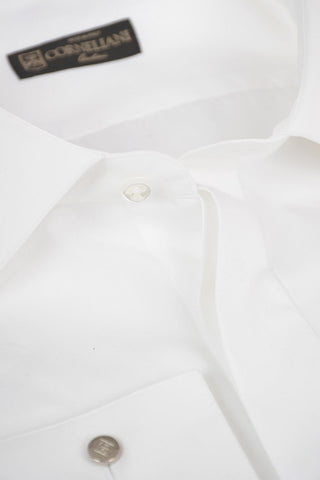 Poplin Cotton Shirt with Double French Cuffs and Cufflinks