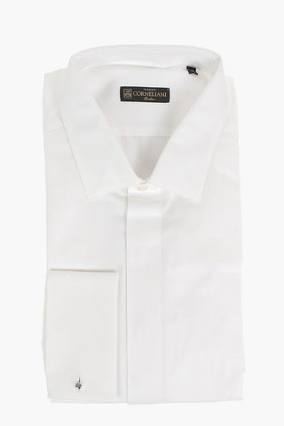 Twill Cotton Shirt with Double Cuffs