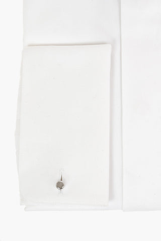 Twill Cotton Shirt with Double Cuffs