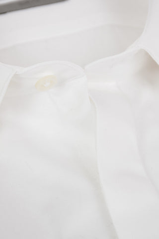 Camicia Slim Fit in Poplin di Cotone con Gemelli Logati