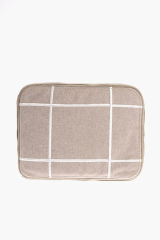 Windowpane Check Fabric Laptop Bag