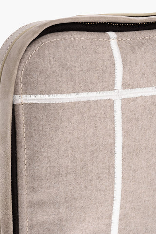 Windowpane Check Fabric Laptop Bag