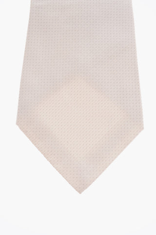Basket Weave Patterned Silk Ascot Tie