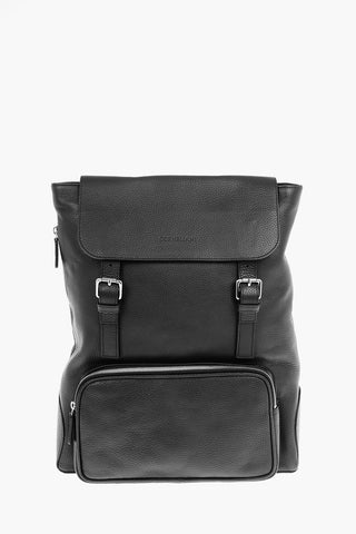 Front Pocket Textured Leather Back Pack