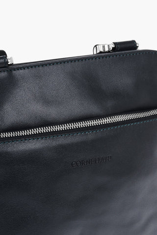 ID Outer Zip Leather Crossbody Bag