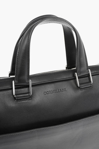 Outer Pocket Leather Business Bag