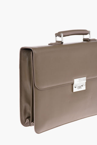 Combination Lock Leather Business Bag