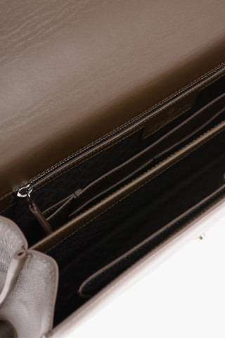 Combination Lock Leather Business Bag
