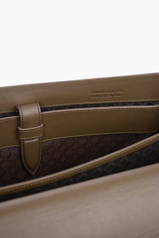 Combination Lock Leather Business Bag