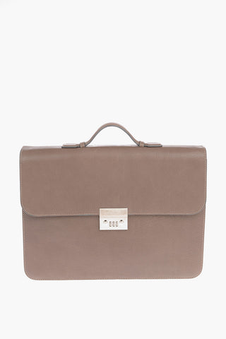 Combination Lock Textured Leather Business Bag