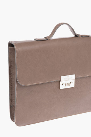 Combination Lock Textured Leather Business Bag