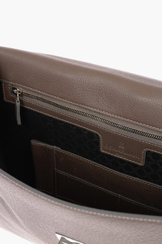 Combination Lock Textured Leather Business Bag