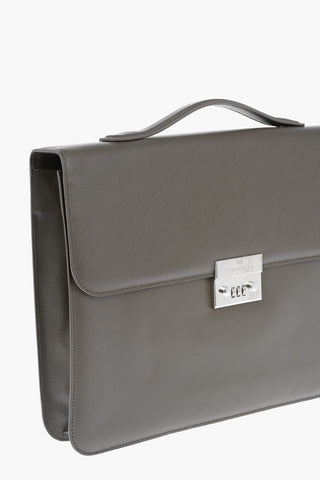 Combination Lock Leather Business Bag