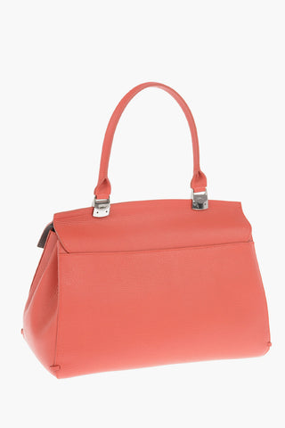 Borsa Top Handle ROSEAU in Pelle Martellata
