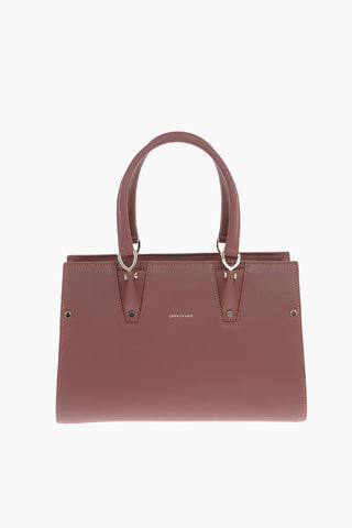 Leather Handbag With Magnetic Closure Inserts