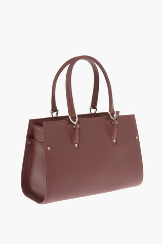 Leather Handbag With Magnetic Closure Inserts