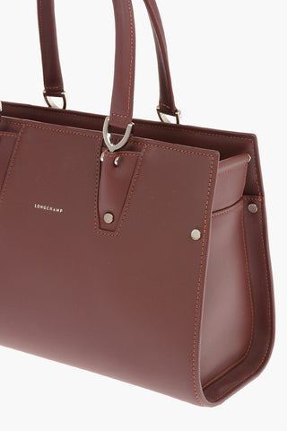 Leather Handbag With Magnetic Closure Inserts