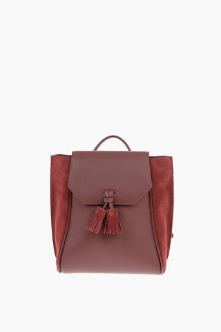 Tassel Leather and Suede Backpack