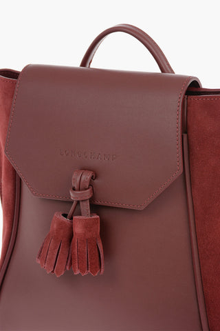 Tassel Leather and Suede Backpack