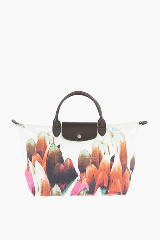 Borsa Tote LE PLIAGE in Tessuto Stampato con Manici in Pelle