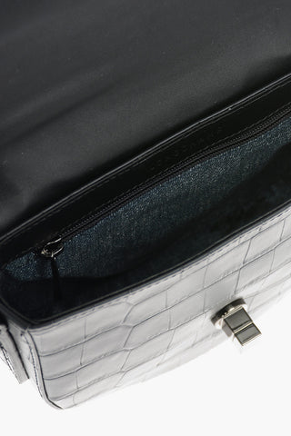 Crocodile Embossed Leather EPURE Shoulder Bag