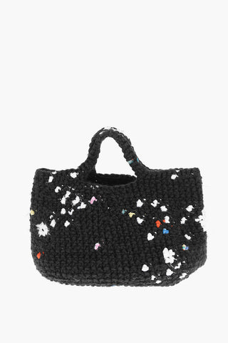 Borsa Tote in Cotone Macramè