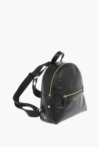 Front Pocketed Leather Backpack