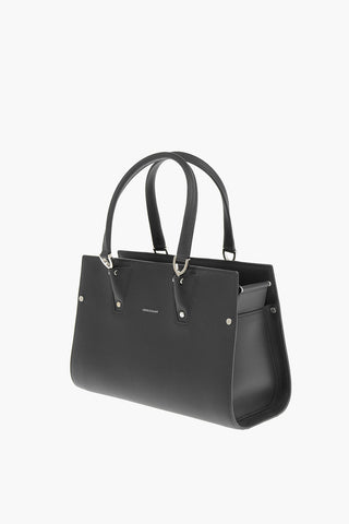 Leather Handbag With Magnetic Closure Inserts